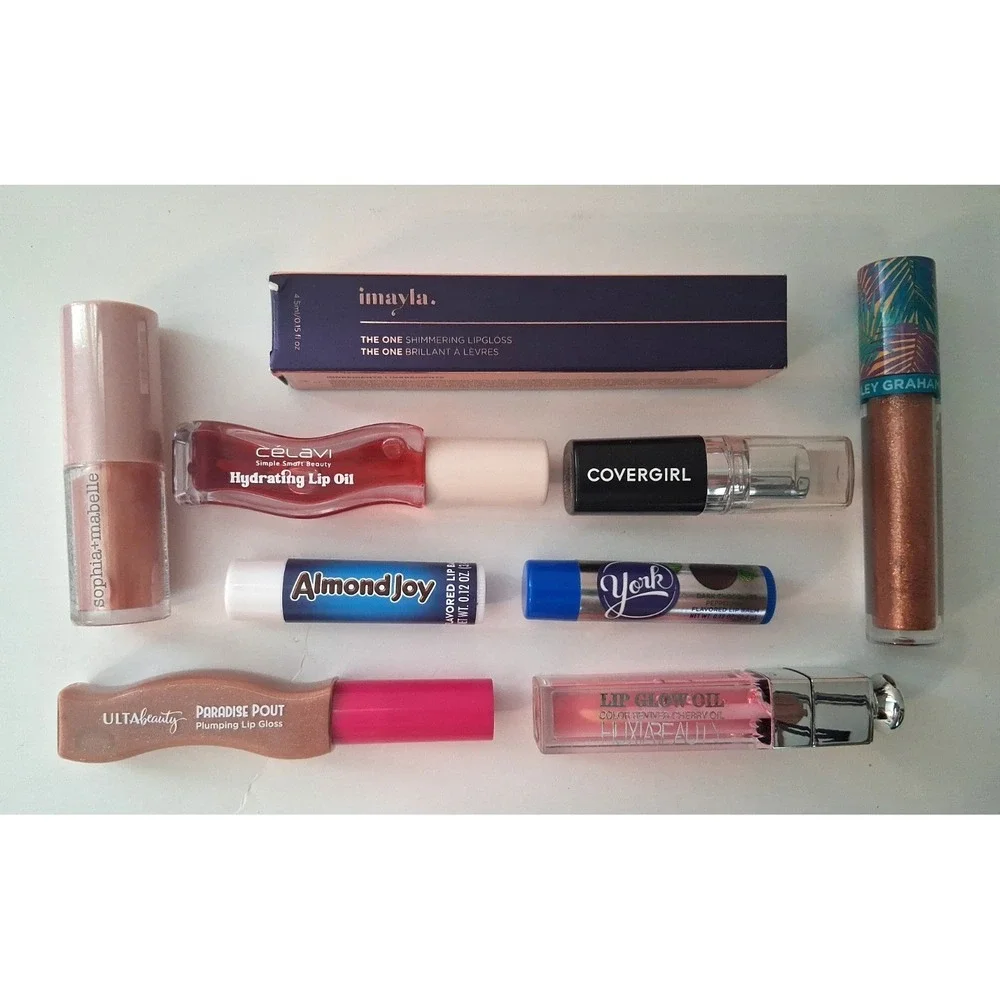 Lot of 9 assorted Lip Stick Gloss Balms Misc brands Light Medium Neutrals Ulta +